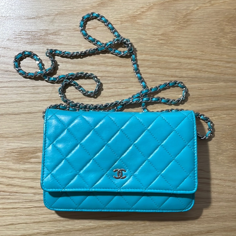 Vintage Chanel Blue Lambskin Bag
